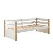 Lit banquette 90x200 sommier inclus Vipack Margrit - Blanc et Bois