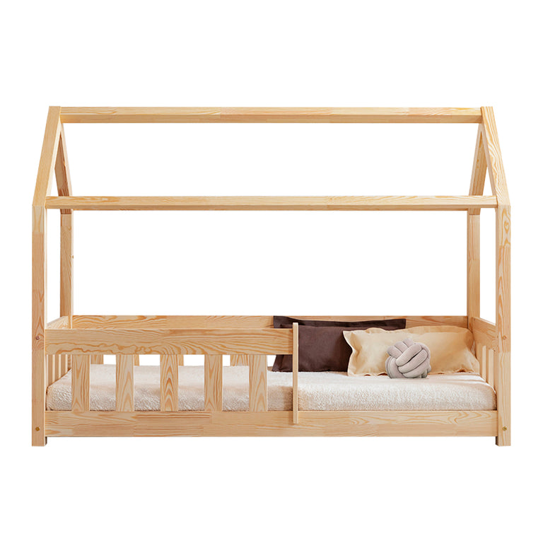 Lit cabane 90x200 sommier inclus Mila Bois - vue 2