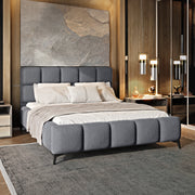Lit coffre 180x200 sommier inclus Mira Gris - vue 2