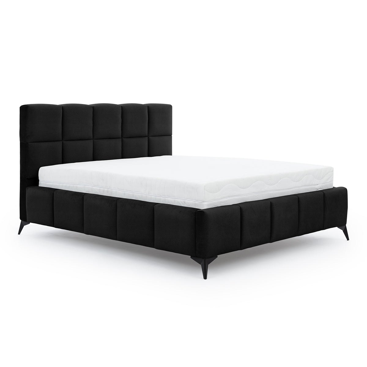 Lit coffre 180x200 sommier inclus Mira Noir - vue 3