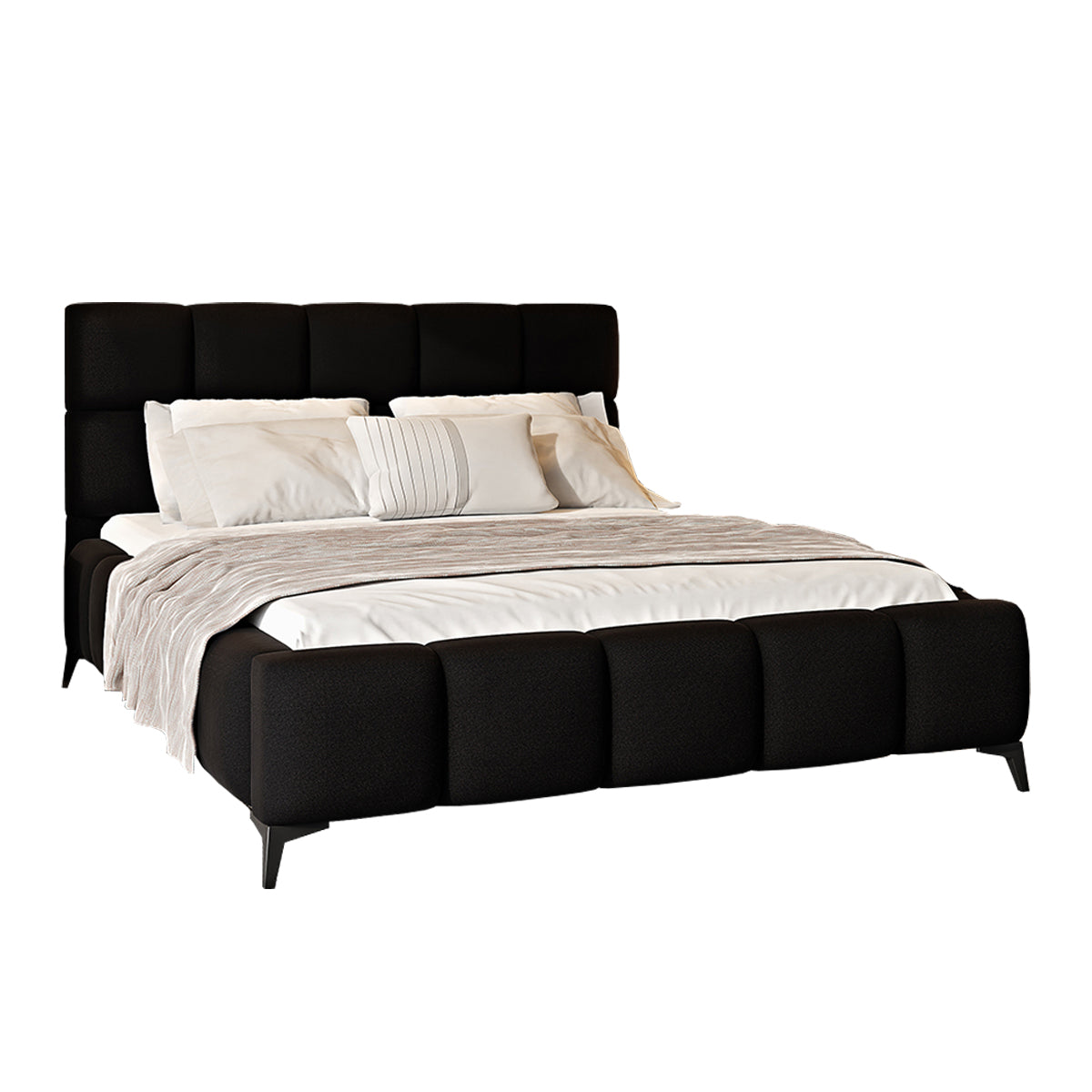 Lit coffre 180x200 sommier inclus Mira Noir