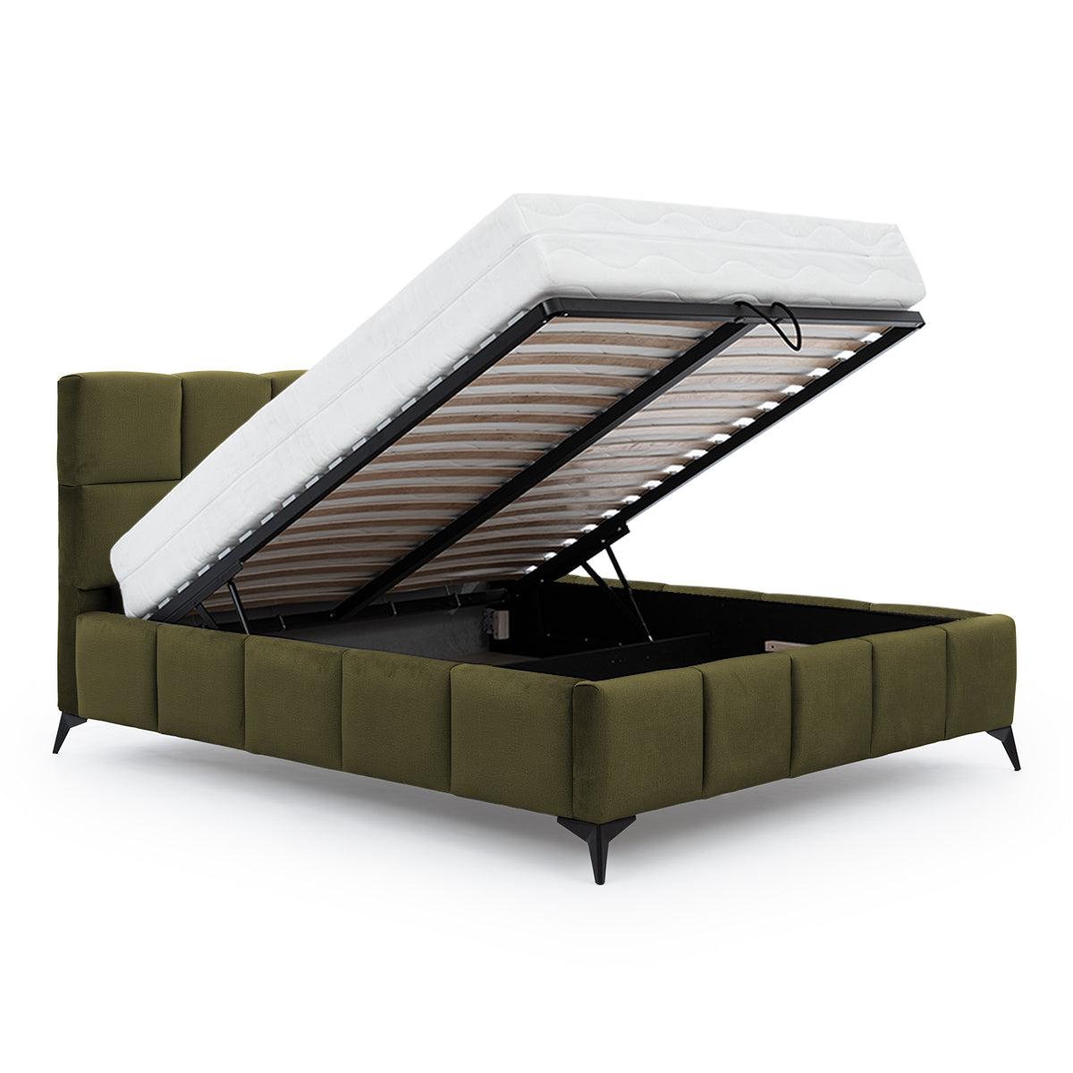 Lit coffre 180x200 sommier inclus Mira Vert - vue 2