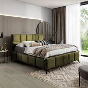 Lit coffre 180x200 sommier inclus Mira Vert - vue 3