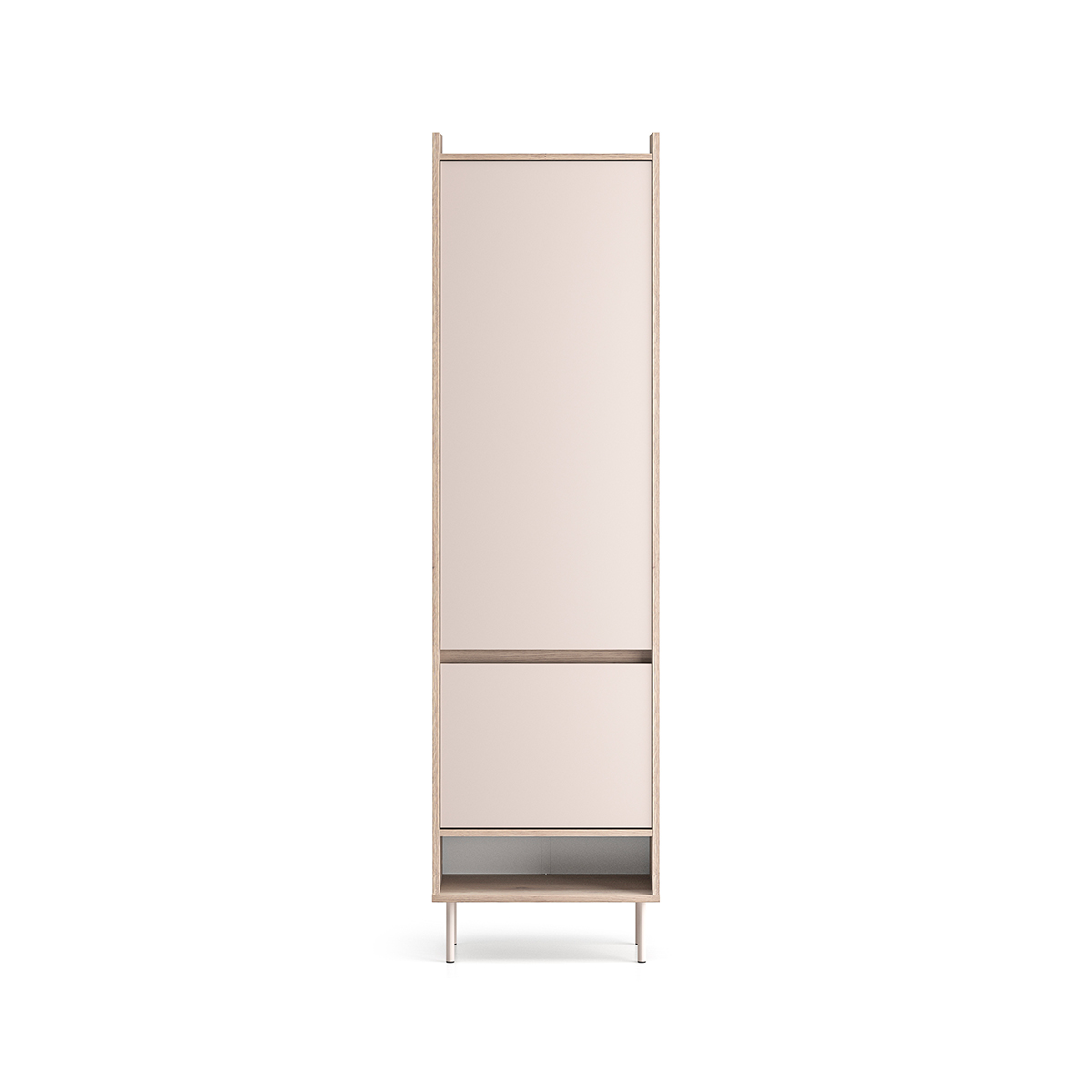 Armoire 2 portes entrée Alos Cachemire et Bois - vue 2