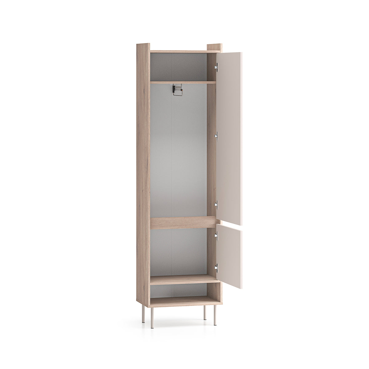Armoire 2 portes entrée Alos Cachemire et Bois - vue 3