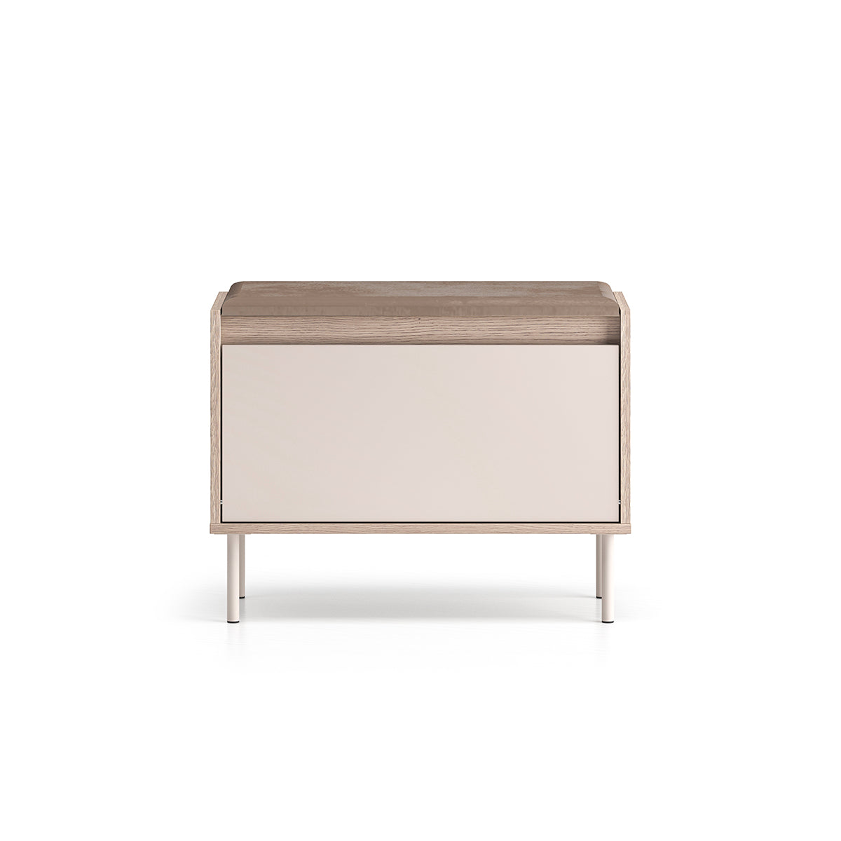 Meuble entrée porte-manteau et banc à chaussures 1 porte Alos Cachemire et Bois - vue 2