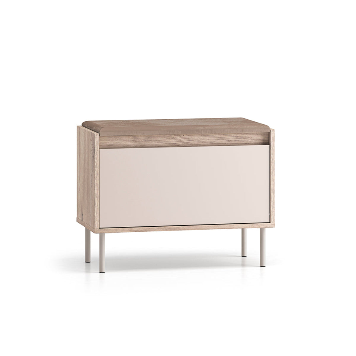 Banc meuble à chaussures 1 porte Alos Cachemire et Bois
