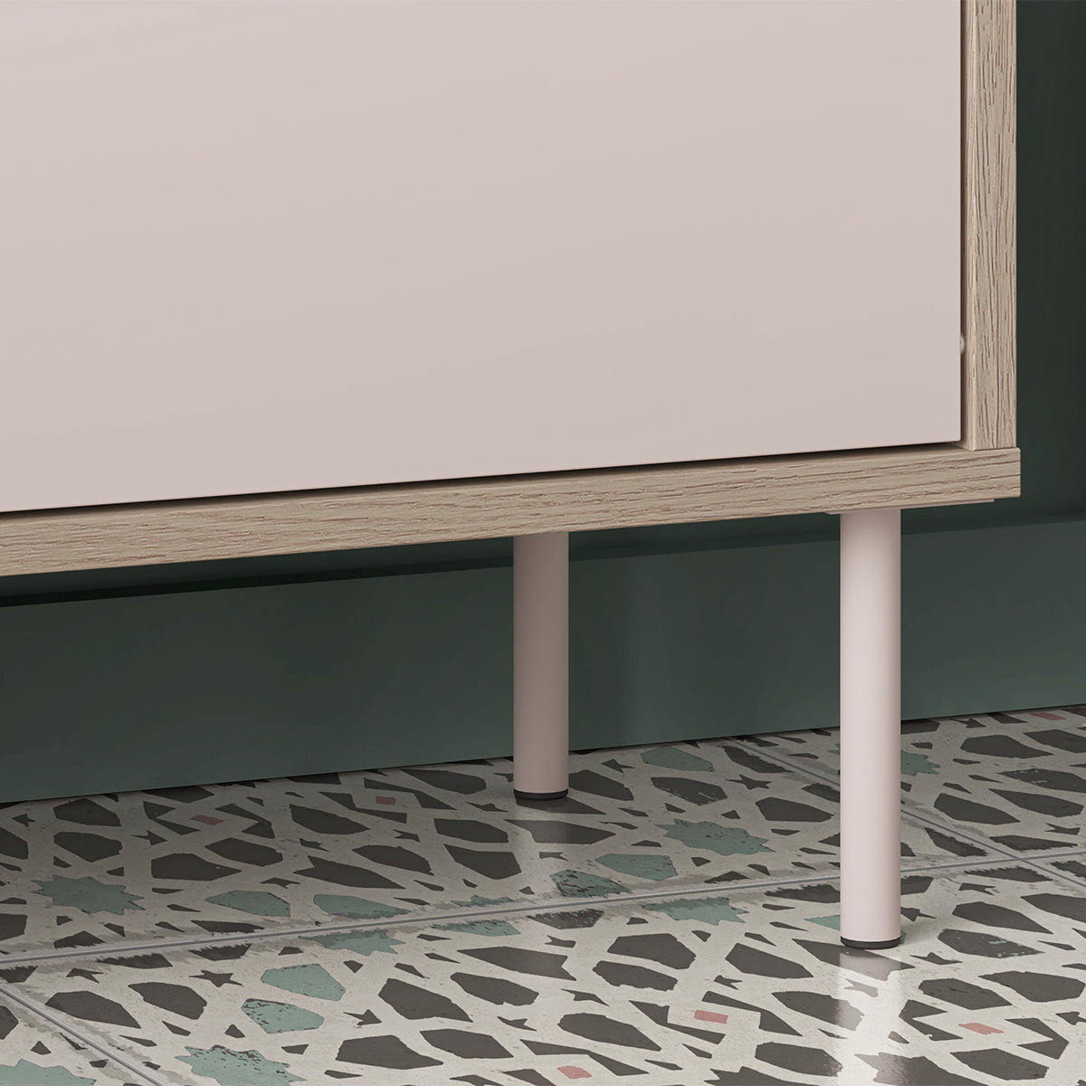 Banc meuble à chaussures long 1 porte Alos Cachemire et Bois - vue 8
