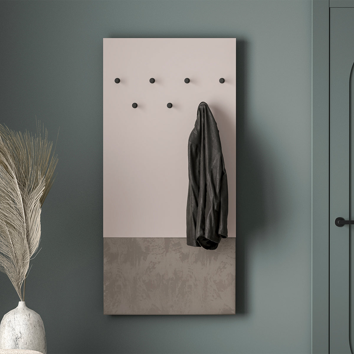 Porte-manteau mural 7 patères Alos Cachemire et Bois - vue 3