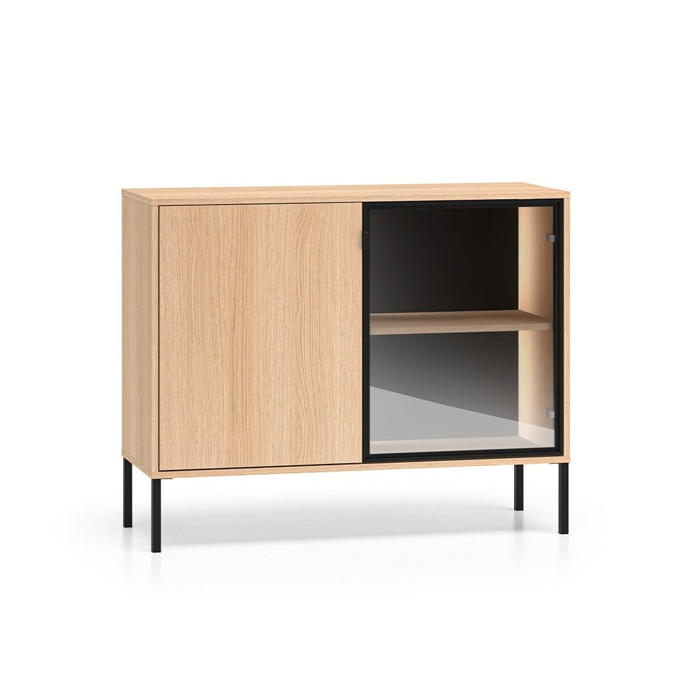Buffet 2 portes Paige Bois et Noir