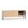 Meuble TV 2 portes 2 tiroirs 160 cm LED inclus Paige Bois et Noir