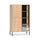 Vaisselier 3 portes 1 tiroir LED inclus Paige Bois et Noir
