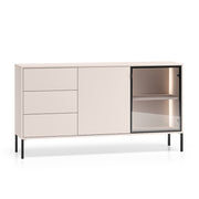 Buffet 2 portes 3 tiroirs Paige Cachemire et Noir