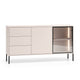 Buffet 2 portes 3 tiroirs LED inclus Paige Cachemire et Noir