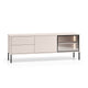 Meuble TV 2 portes 2 tiroirs 160 cm LED inclus Paige Cachemire et Noir