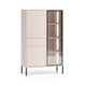 Vaisselier 3 portes 1 tiroir LED inclus Paige Cachemire et Noir