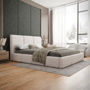 Lit coffre 160x200 sommier inclus Alto Blanc cassé - vue 4