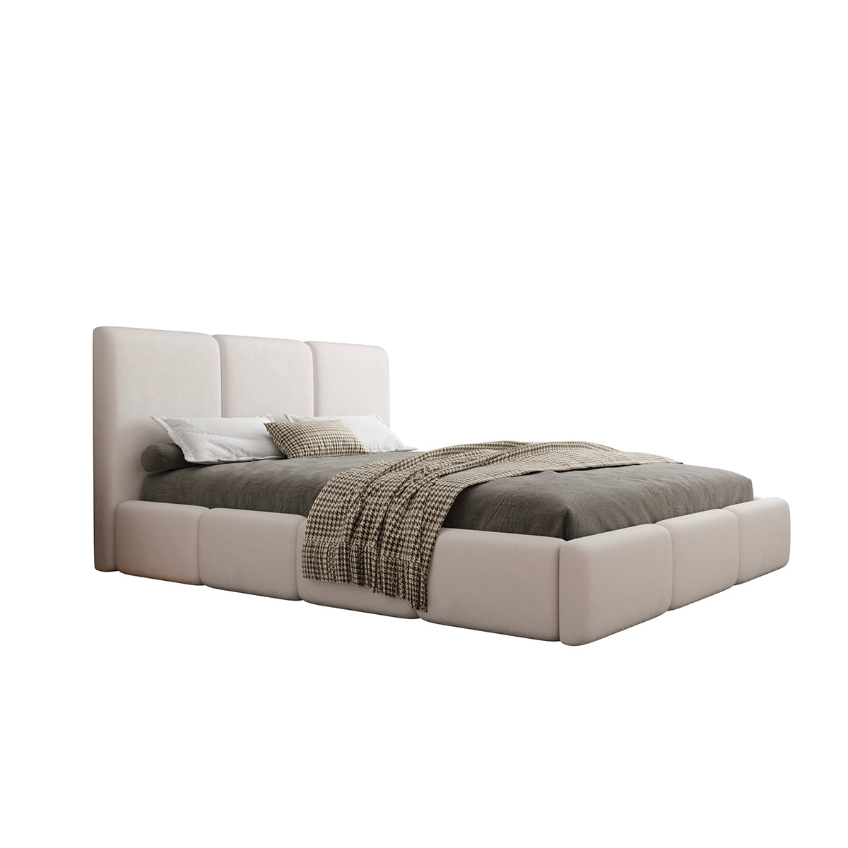 Lit coffre 160x200 sommier inclus Alto Blanc cassé - vue 2