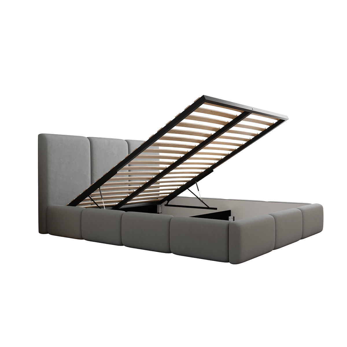 Lit coffre 160x200 sommier inclus Alto Gris