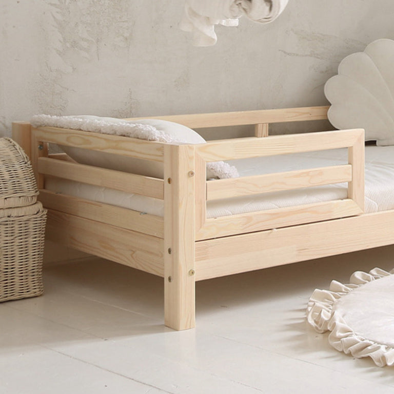 Lit 90x190 barrières et sommier inclus pieds 10 cm Myléna Bois - vue 3