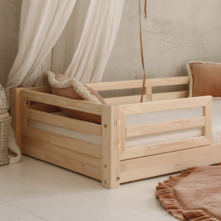 Lit 90x190 barrières et sommier inclus pieds 1 cm Myléna Bois - vue 3