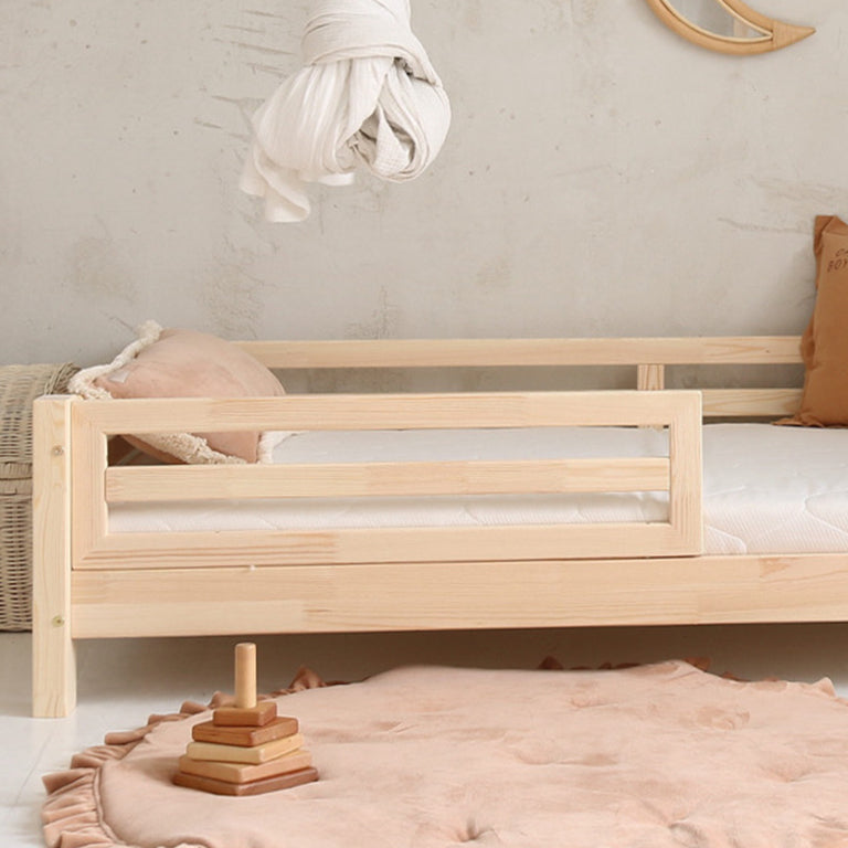 Lit 90x190 barrière et sommier inclus pieds 10 cm Myléna Bois - vue 3