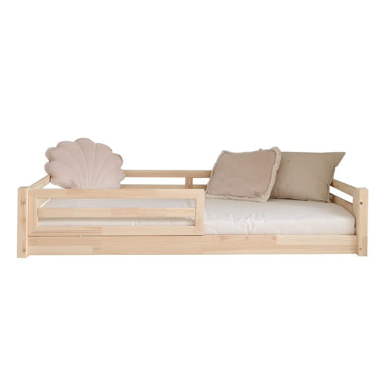 Lit 90x190 barrière et sommier inclus pieds 1 cm Myléna Bois - vue 2