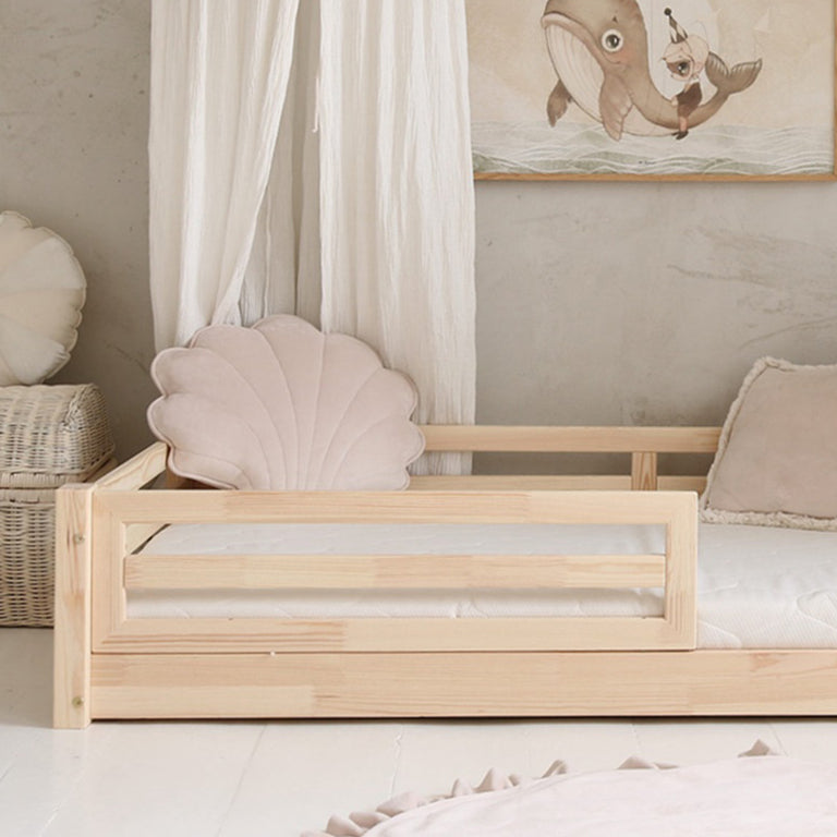 Lit 90x190 barrière et sommier inclus pieds 1 cm Myléna Bois - vue 3