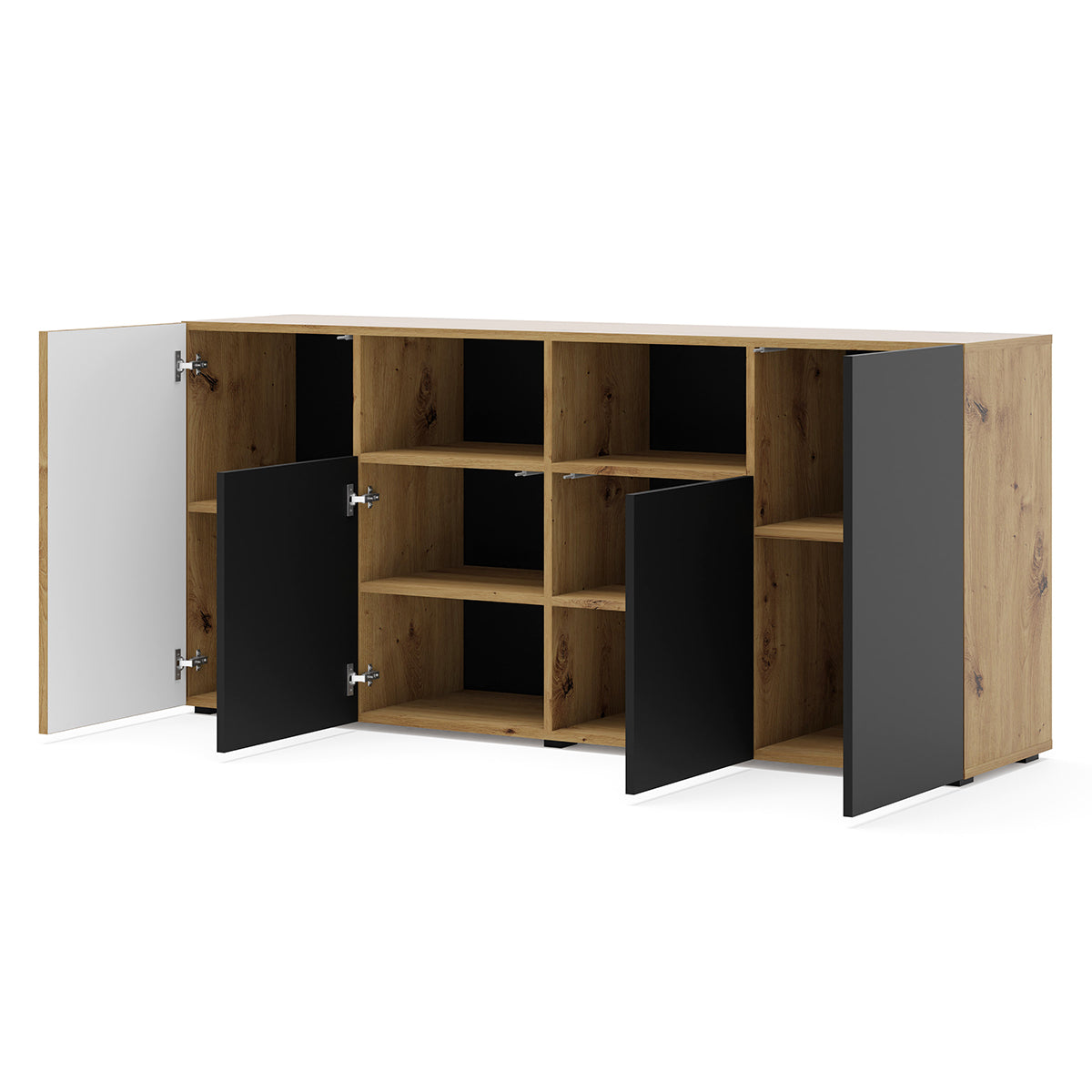 Buffet 4 portes Nera Bois et Noir - vue 2