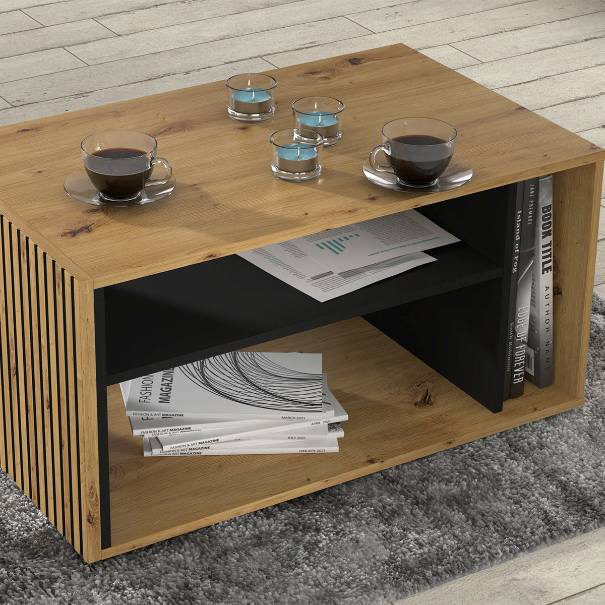 Table basse 88 cm Nera Bois et Noir - vue 2