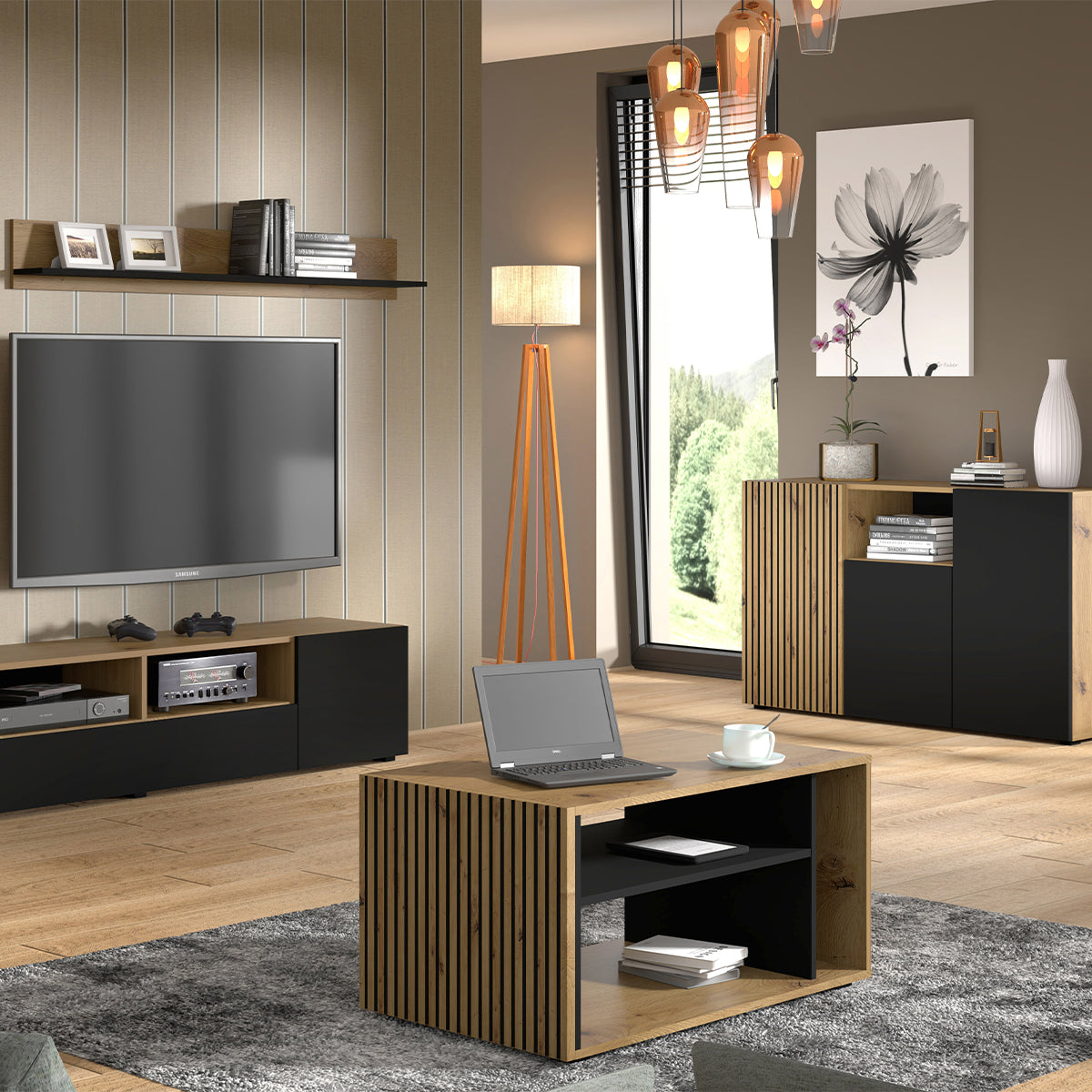 Table basse 88 cm Nera Bois et Noir - vue 3