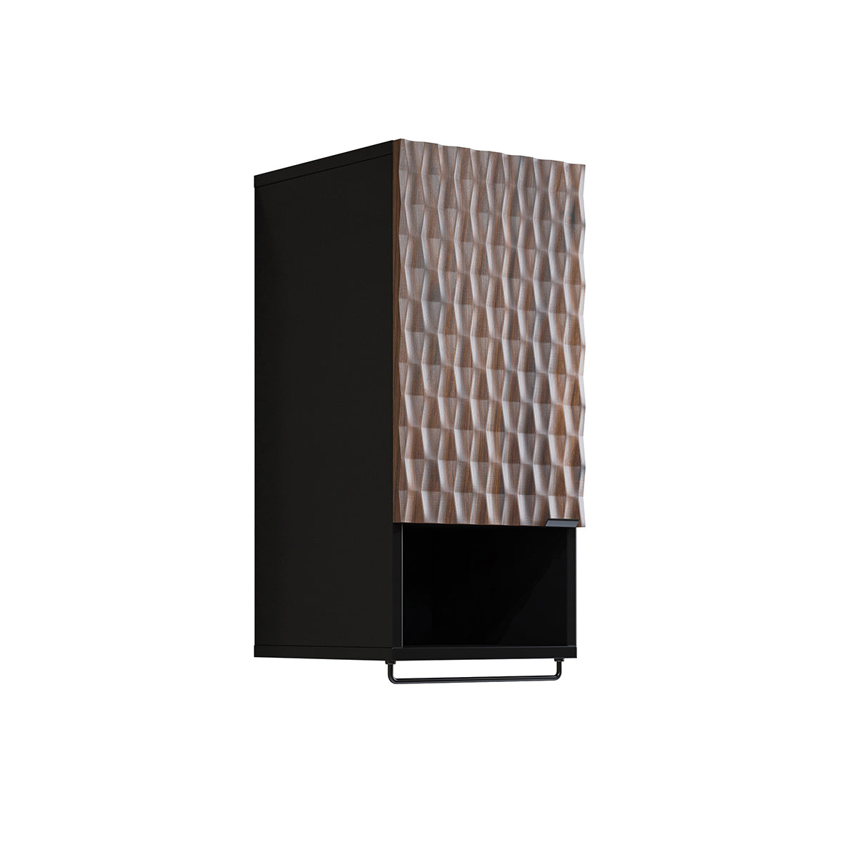Armoire murale 1 porte Nevia Bois et Noir - vue 2