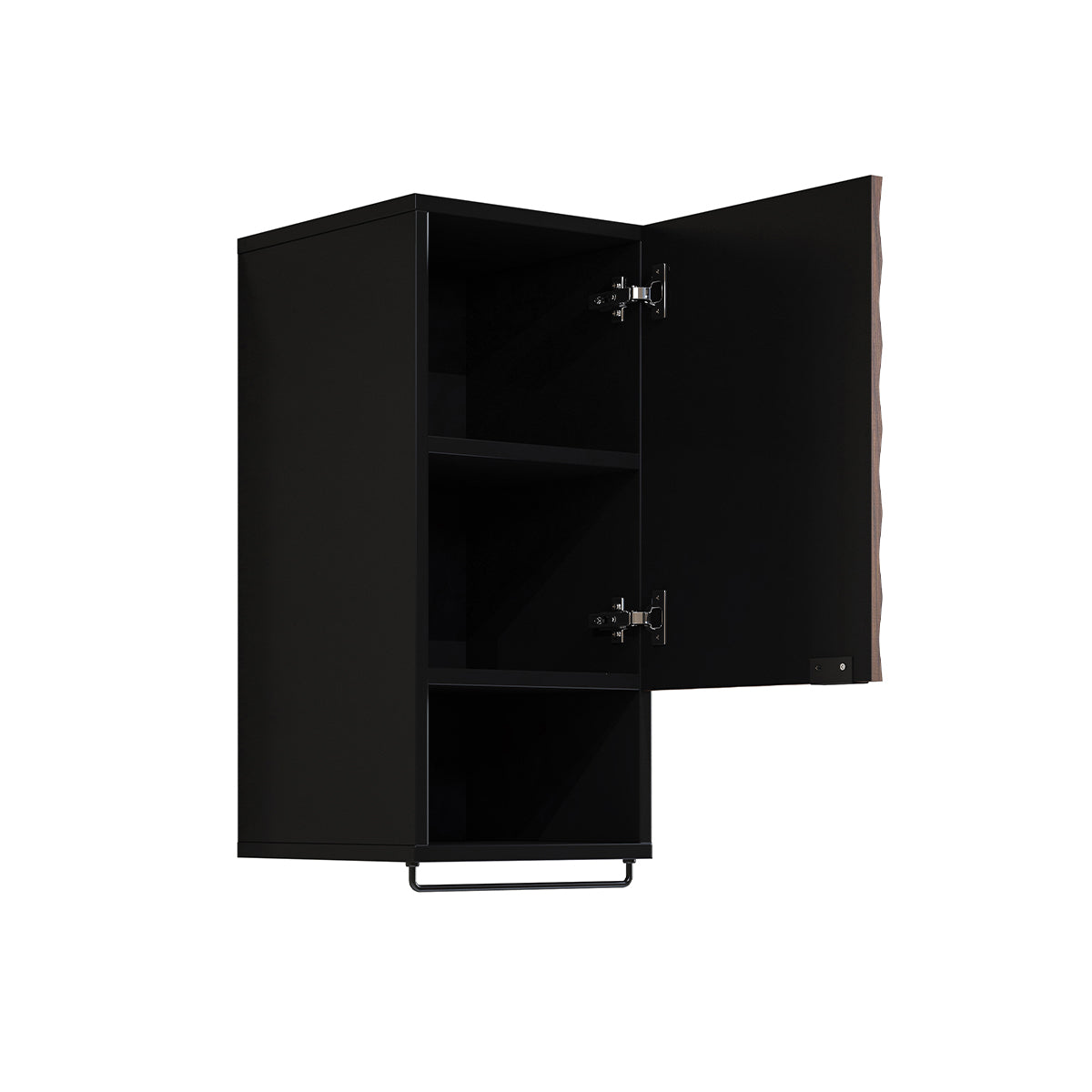 Armoire murale 1 porte Nevia Bois et Noir - vue 3