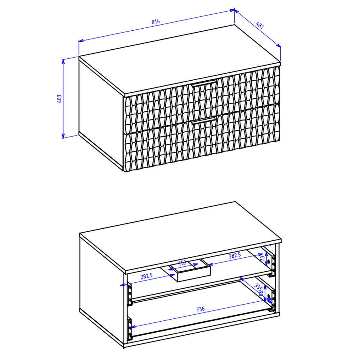 Ensemble meuble sous-vasque 80cm et colonne Nevia Bois et Noir - vue 3