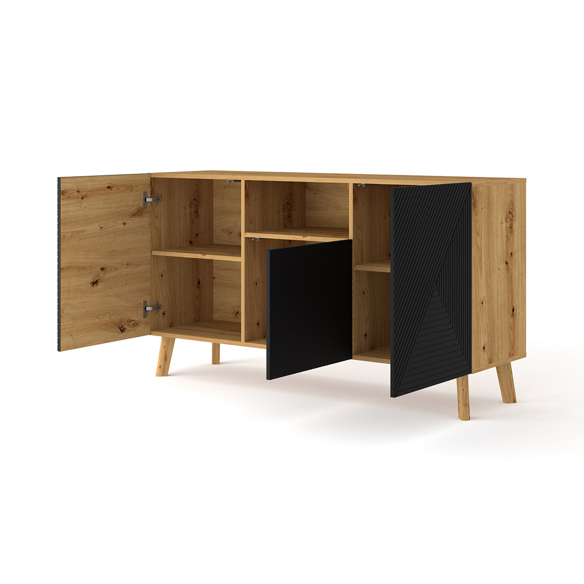 Buffet 3 portes Nexa Bois et Noir - vue 2