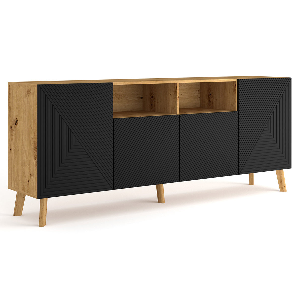 Buffet 4 portes Nexa Bois et Noir