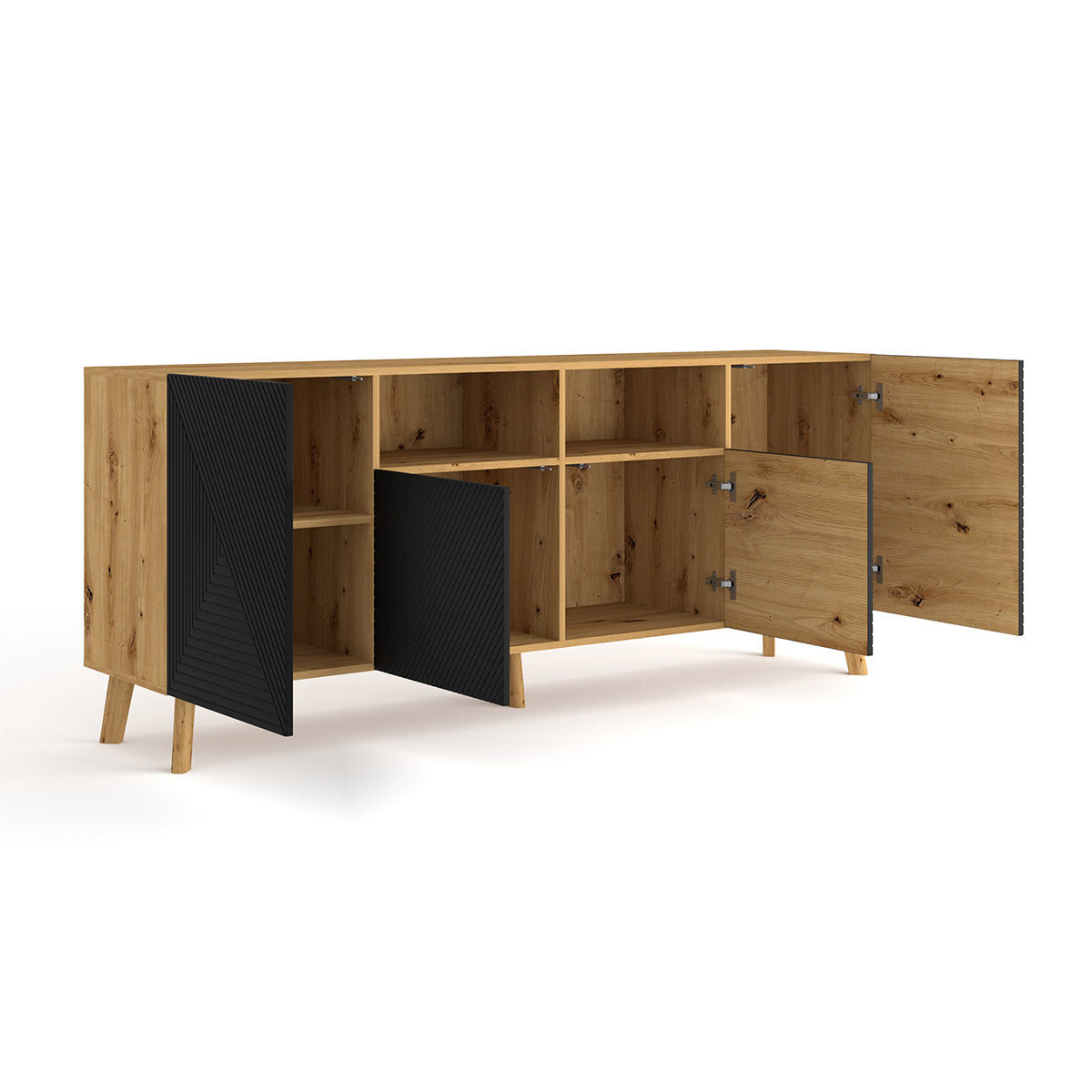 Buffet 4 portes Nexa Bois et Noir - vue 2
