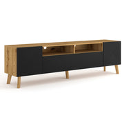 Meuble TV 3 portes 195 cm Nexa Bois et Noir