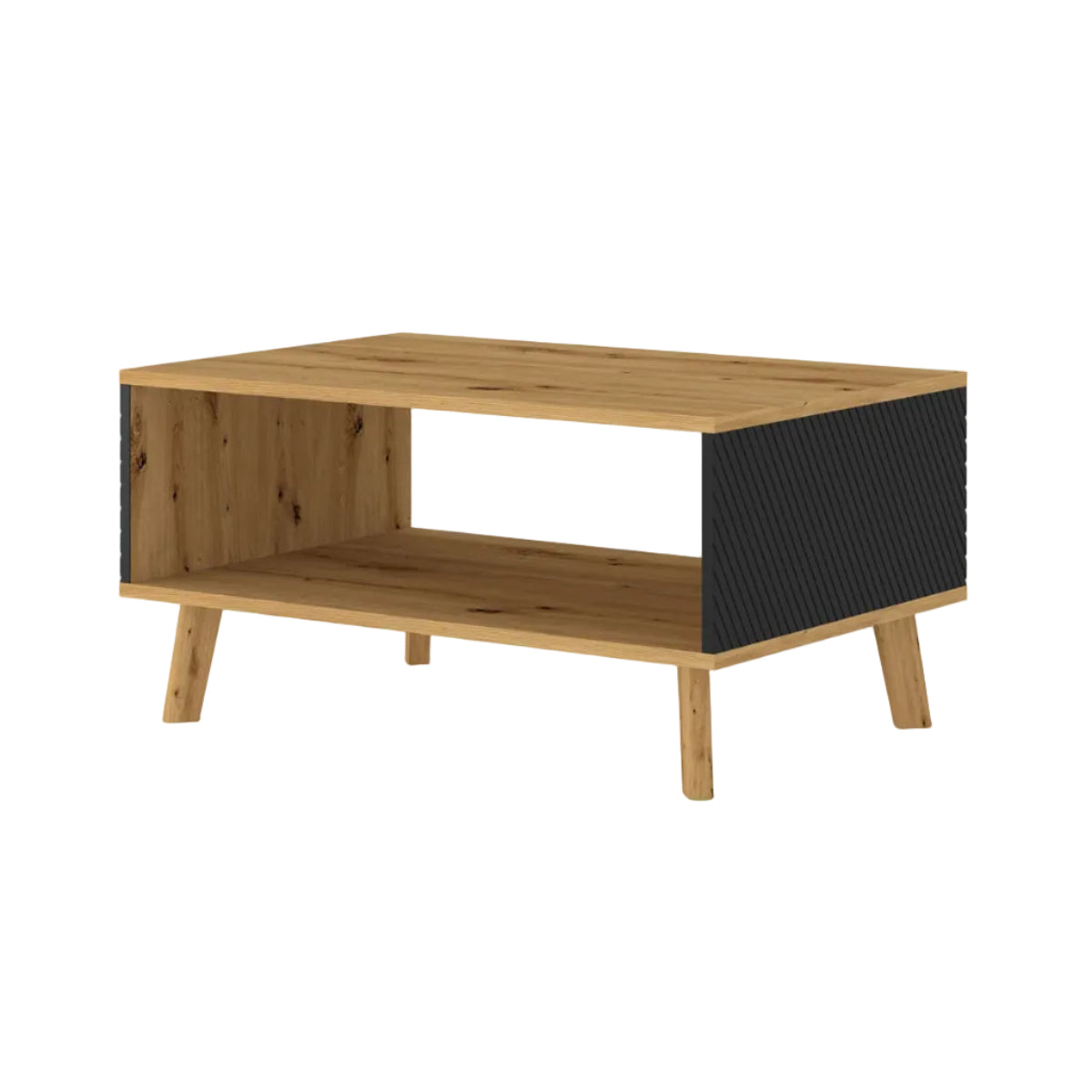 Table basse 90 cm Nexa Bois et Noir