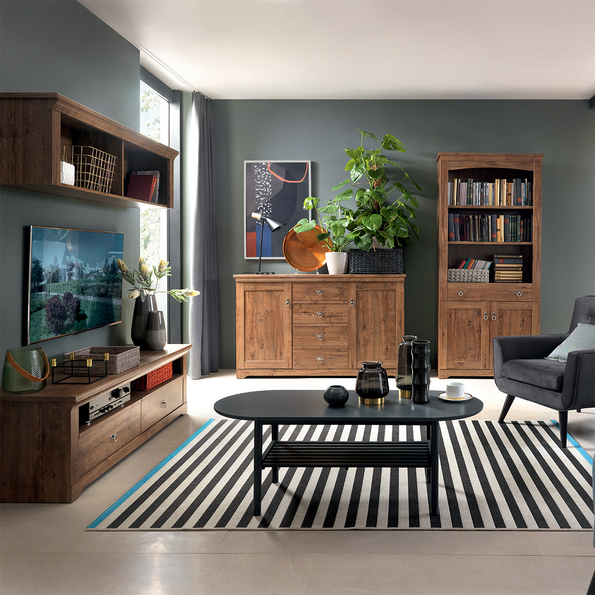 Meuble TV 2 tiroirs 153 cm Noé Bois - vue 4