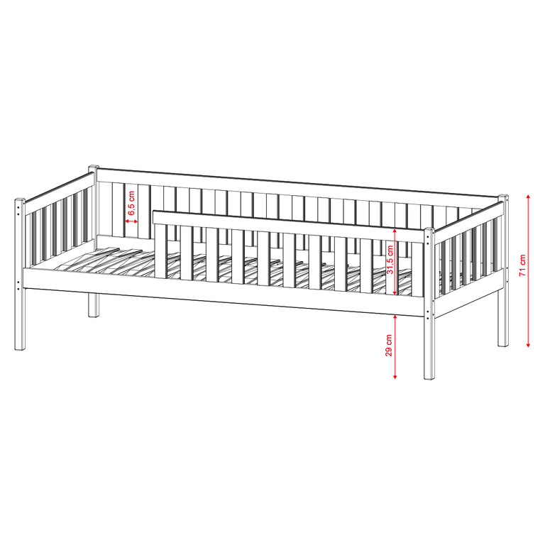 Lit 90x190 sommier inclus Antoine Bois - vue 3