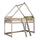 Lit cabane mi-hauteur 90x200 sommier inclus Coraline Cachemire