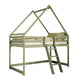 Lit cabane mi-hauteur 90x200 sommier inclus Coraline Olive