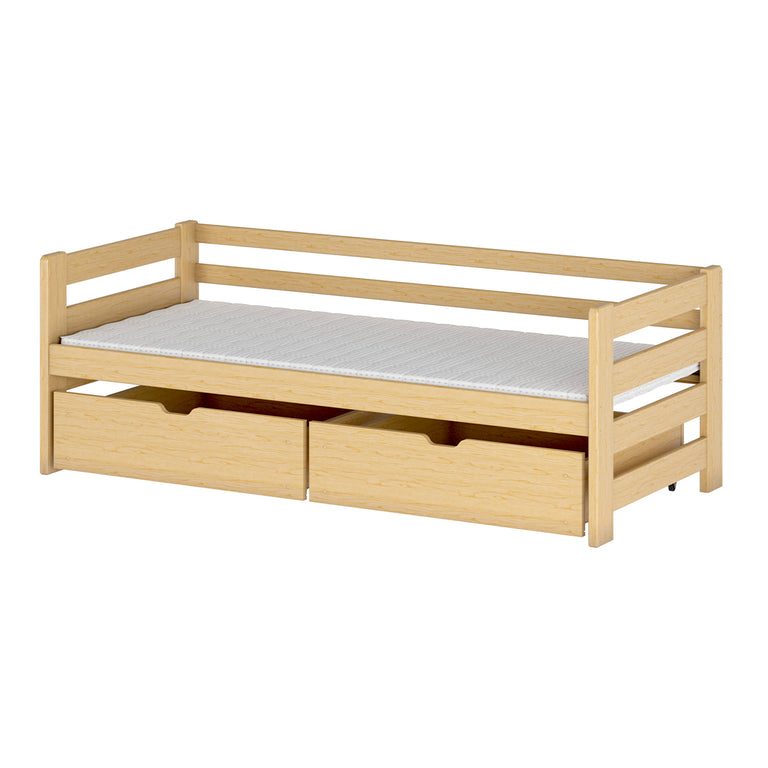 Lit 90x190 sommier et tiroirs inclus Erwan Bois - vue 2