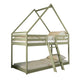 Lit cabane superposé 90x200 sommier inclus Laura Olive
