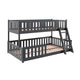 Lit superposé 90-120x200 au sol sommiers inclus Léane Anthracite