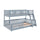 Lit superposé 90-120x200 au sol sommiers inclus Léane Gris