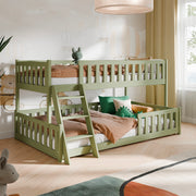 Lit superposé 90-120x200 au sol sommiers inclus Léane Olive