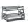 Lit superposé 90-120x200 sommiers et tiroirs inclus Léo Anthracite