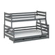 Lit superposé 90-120x200 sommiers et tiroirs inclus Léo Anthracite